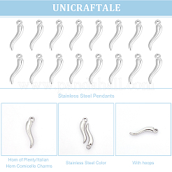 16Pcs 304 Stainless Steel Pendants&nbsp;STAS-UN0045-80