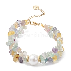 Natural Fluorite Chip Beaded Bracelets for Women&nbsp;BJEW-JB12306-02