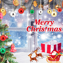 80Pcs 8 Style Christmas Ball Plastic Hanging Ornament&nbsp;AJEW-GA0006-02