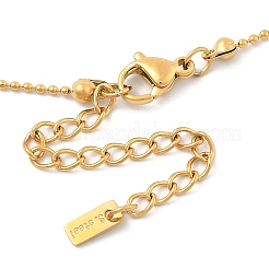 Ion Plating(IP) 304 Stainless Steel Crystal Rhinestone Flat Round & Heart Pendant Ball Chain Necklaces for Women&nbsp;NJEW-F328-05G