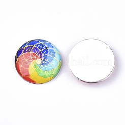 Flat Back Glass Cabochons&nbsp;GGLA-S047-04A-8mm