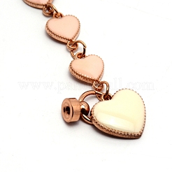 Alloy Enamel Heart Link Chains for DIY Keychains&nbsp;AJEW-WH0188-85B