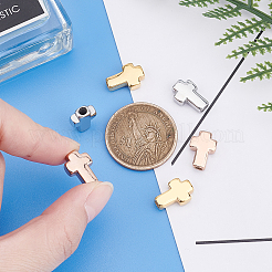 6Pcs 3 Colors 304 Stainless Steel Beads&nbsp;STAS-DC0001-95