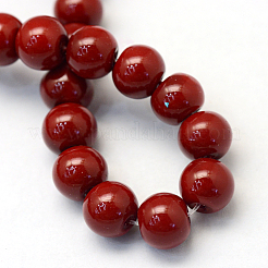 Baking Paint Pearlized Glass Pearl Round Bead Strands&nbsp;HY-Q003-6mm-35