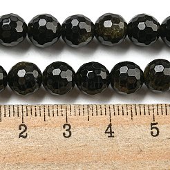 Natural Golden Sheen Obsidian Beads Strands&nbsp;G-E571-A01-02