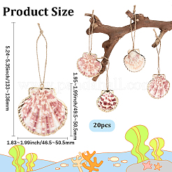 20Pcs Electroplate Sea Shell Pendant Decorations&nbsp;HJEW-BM00067