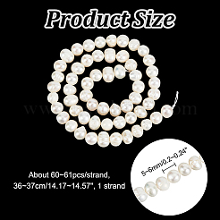 1 Strand Natural Cultured Freshwater Pearl Beads Strands&nbsp;PEAR-NB0002-21
