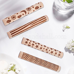 4Pcs 4 Styles Wood Handle Clay Texture Roller&nbsp;TOOL-CN0001-08