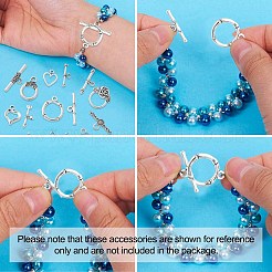 80Pcs 8 Styles Tibetan Style Toggle Clasps&nbsp;TIBEB-CJ0001-28