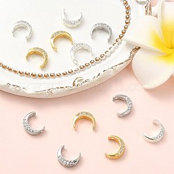 12Pcs 3 Colors Brass Clear Cubic Zirconia Beads&nbsp;KK-CJ0003-80
