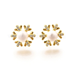 925 Sterling Silver Clear Cubic Zirconia Stud Earrings&nbsp;EJEW-L300-10G