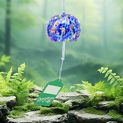 Japanese Glass Polka Dot Half Round Wind Chimes&nbsp;HJEW-WH0069-22A