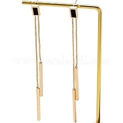 Zinc Alloy Rectangle Tassel Stud Earrings&nbsp;FS-WGA375F-01