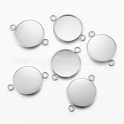 Non-Tarnish 304 Stainless Steel Cabochon Connector Settings&nbsp;X-STAS-E146-19P-20mm