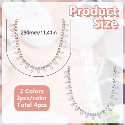 20Pcs 10 Colors Brass Rhinestone Tassel Boot Strap Chains&nbsp;HJEW-HY00094