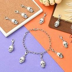 10Pcs Alloy Skull Pendant Decorations&nbsp;HJEW-YW00204