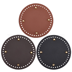 3Pcs 3 Colors Flat Round PU Leather Knitting Crochet Bags Nail Bottom Shaper Pad&nbsp;DIY-CL0002-14