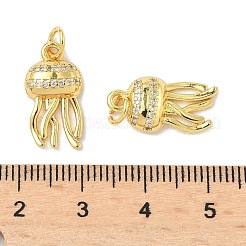 Brass Micro Pave Cubic Zirconia Pendants&nbsp;KK-I355-01G-01