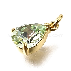 Brass Glass Charms&nbsp;KK-V011-31G
