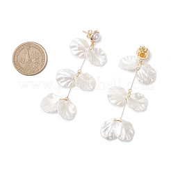 Petaline ABS Plastic Imitation Pearl Tassel Stud Earrings&nbsp;EJEW-TA00749