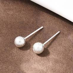Brass Round Stud Earrings&nbsp;EJEW-C171-01C-S