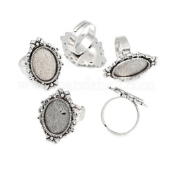 Vintage Adjustable Iron Finger Ring Components Alloy Cabochon Bezel Settings&nbsp;X-PALLOY-Q300-10AS-NR