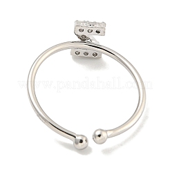Rack Plating Brass Open Cuff Rings for Women&nbsp;RJEW-F162-02P-Z