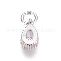Brass Micro Pave Cubic Zirconia Charms&nbsp;X-ZIRC-E145-76P