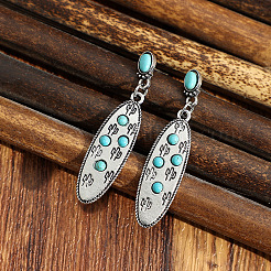 Alloy Resin Stud Dangle Earrings&nbsp;WGDAB08-01