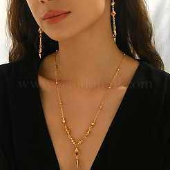 Brass Cone Tassel Necklace & Earrings Sets for Women&nbsp;EF7000