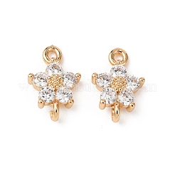 Brass Pave Cubic Zirconia Connector Charms&nbsp;ZIRC-L105-01G