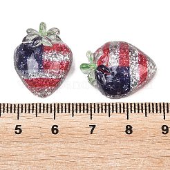 Independence Day Transparent Epoxy Resin & Glitter Powder Cabochons&nbsp;RESI-G132-01B