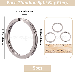 5Pcs Titanium Alloy Split Key Rings&nbsp;FIND-BBC0005-45B
