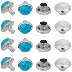 100Pcs Brass with Synthetic Turquoise Rivets&nbsp;KK-CL0001-01A