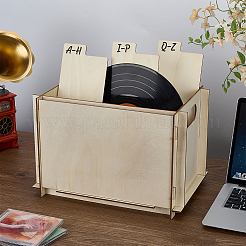 Wooden Storage Boxes with Hole Handles for Music Records&nbsp;ODIS-WH0080-09A