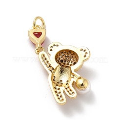 Rack Plating Brass Micro Pave Cubic Zirconia Pendants&nbsp;KK-A160-14G