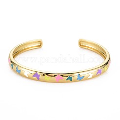 Butterfly Enamel Cuff Bangle&nbsp;BJEW-S141-05
