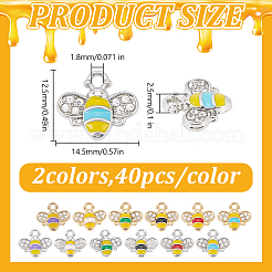 80Pcs 2 Colors Alloy Enamel Charms&nbsp;ENAM-DR0001-11