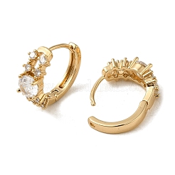 Brass Micro Pave Cubic Zirconia Hoop Earring&nbsp;EJEW-L271-22KCG-03
