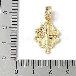 Brass Micro Pave Cubic Zirconia European Dangle Charms&nbsp;ZIRC-I071-08G