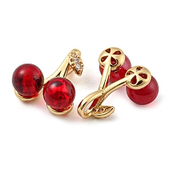 Brass Micro Pave Clear Cubic Zirconia Pendants&nbsp;KK-G486-13G