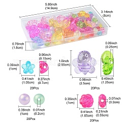 80Pcs 4 Styles Transparent Acrylic Beads&nbsp;MACR-FS0001-61