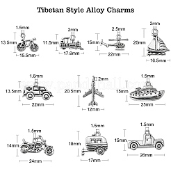 100pcs 10 Style Tibetan Style Alloy Pendants&nbsp;TIBEP-CJ0001-31