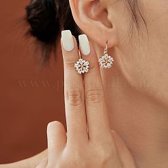 Elegant Vintage Flower Brass Hoop Earrings&nbsp;IJ7264-4