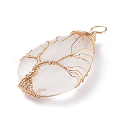 Natural Quartz Crystal Charms&nbsp;PALLOY-JF01340-01