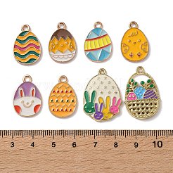 Easter Egg Alloy Enamel Pendants&nbsp;ENAM-B038-01G