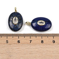 Natural Lapis Lazuli & Cubic Zirconia Pendants&nbsp;G-Z076-01G-11