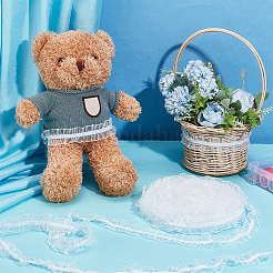 Polyester Elastic Pleated Lace Ribbon&nbsp;OCOR-WH0036-70B