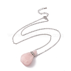 Openable Faceted Natural & Synthetic Mixed Stone Perfume Bottle Pendant Necklaces for Women&nbsp;NJEW-F296-04P
