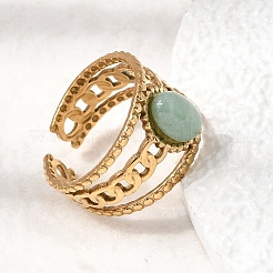 304 Stainless Steel Cuff Open Rings&nbsp;RJEW-F213-03G-12